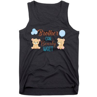 Brother Can Bearly Wait Bear Gender Neutral Boy Baby Shower Tank Top