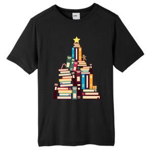 Booklovers Christmas Book Tree Gift Tall Fusion ChromaSoft Performance T-Shirt