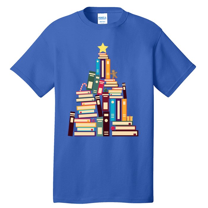 Booklovers Christmas Book Tree Gift Tall T-Shirt