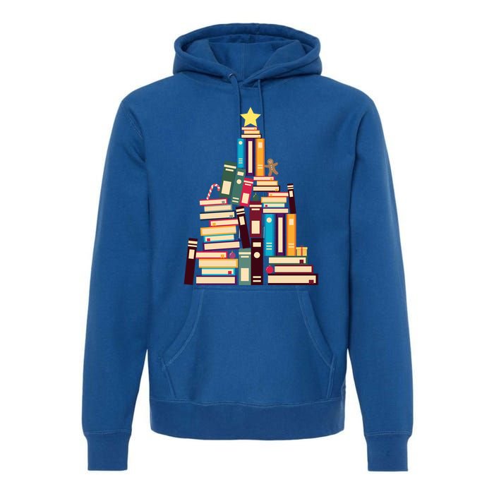 Booklovers Christmas Book Tree Gift Premium Hoodie