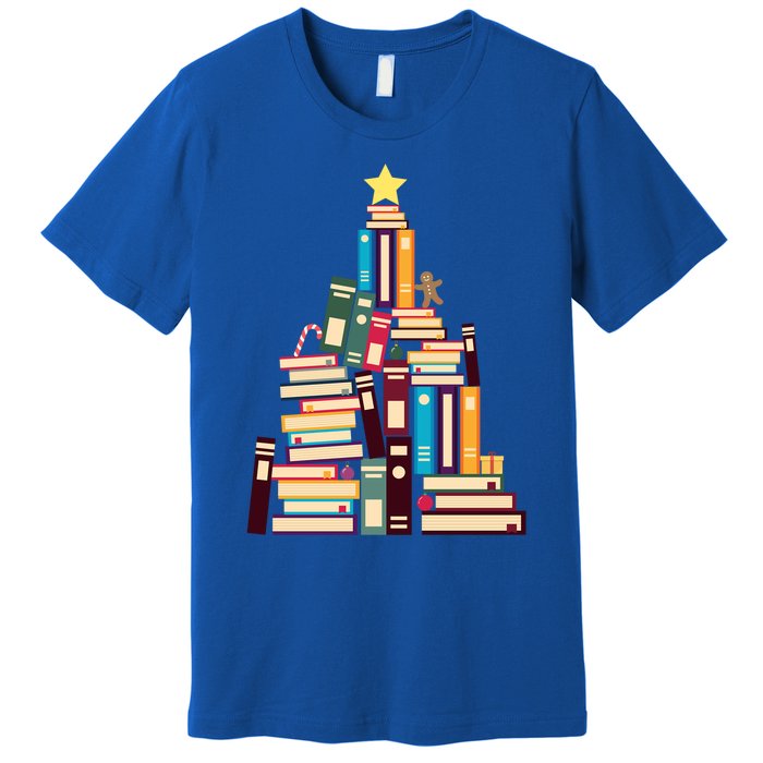 Booklovers Christmas Book Tree Gift Premium T-Shirt