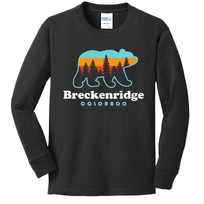 Breckenridge Colorado Bear Mountains Trees Kids Long Sleeve Shirt