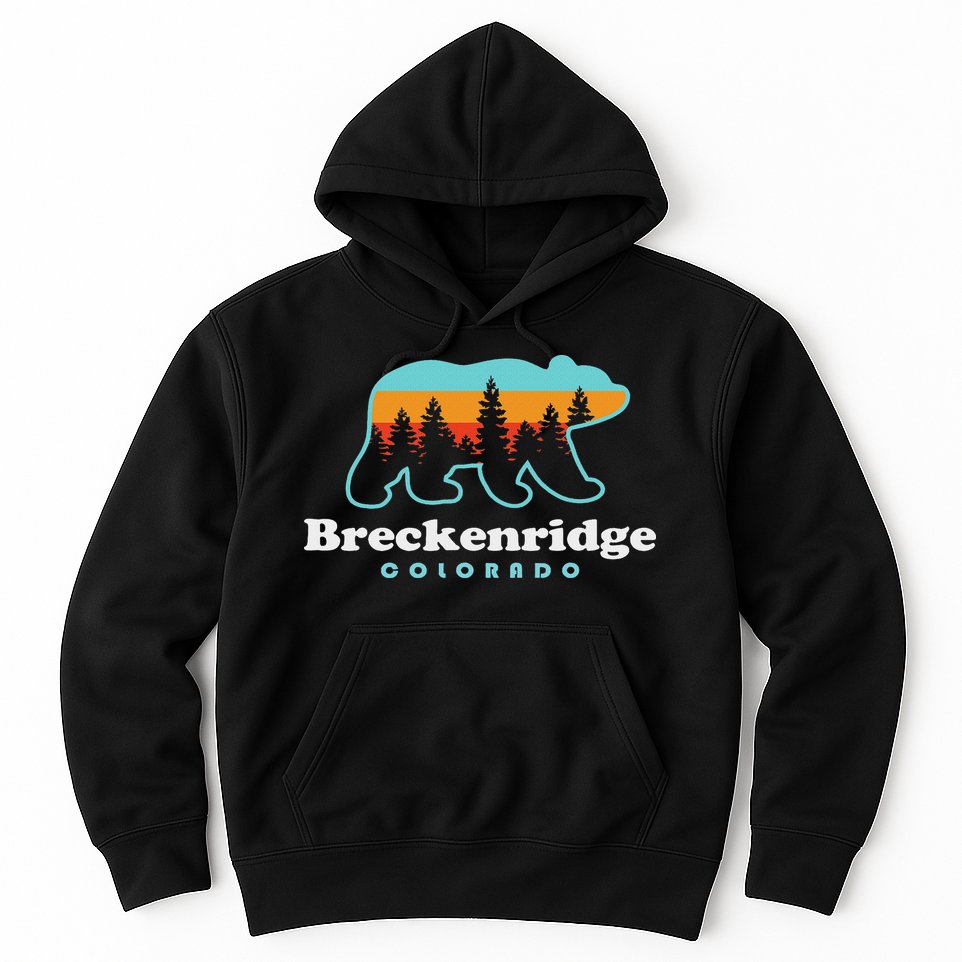 Breckenridge Colorado Bear Mountains Trees Hoodie