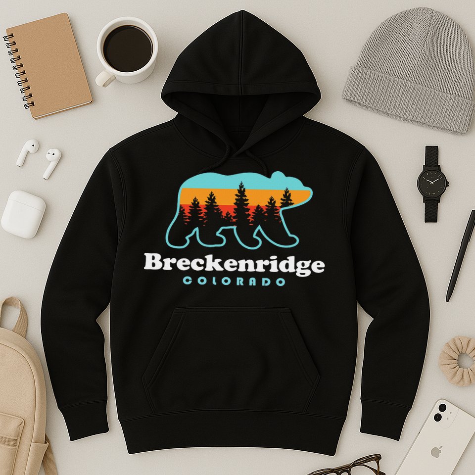 Breckenridge Colorado Bear Mountains Trees Hoodie