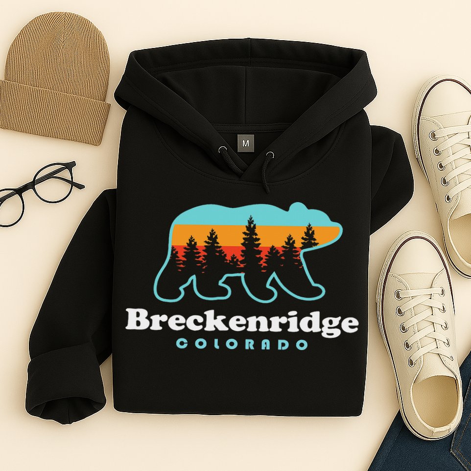 Breckenridge Colorado Bear Mountains Trees Hoodie