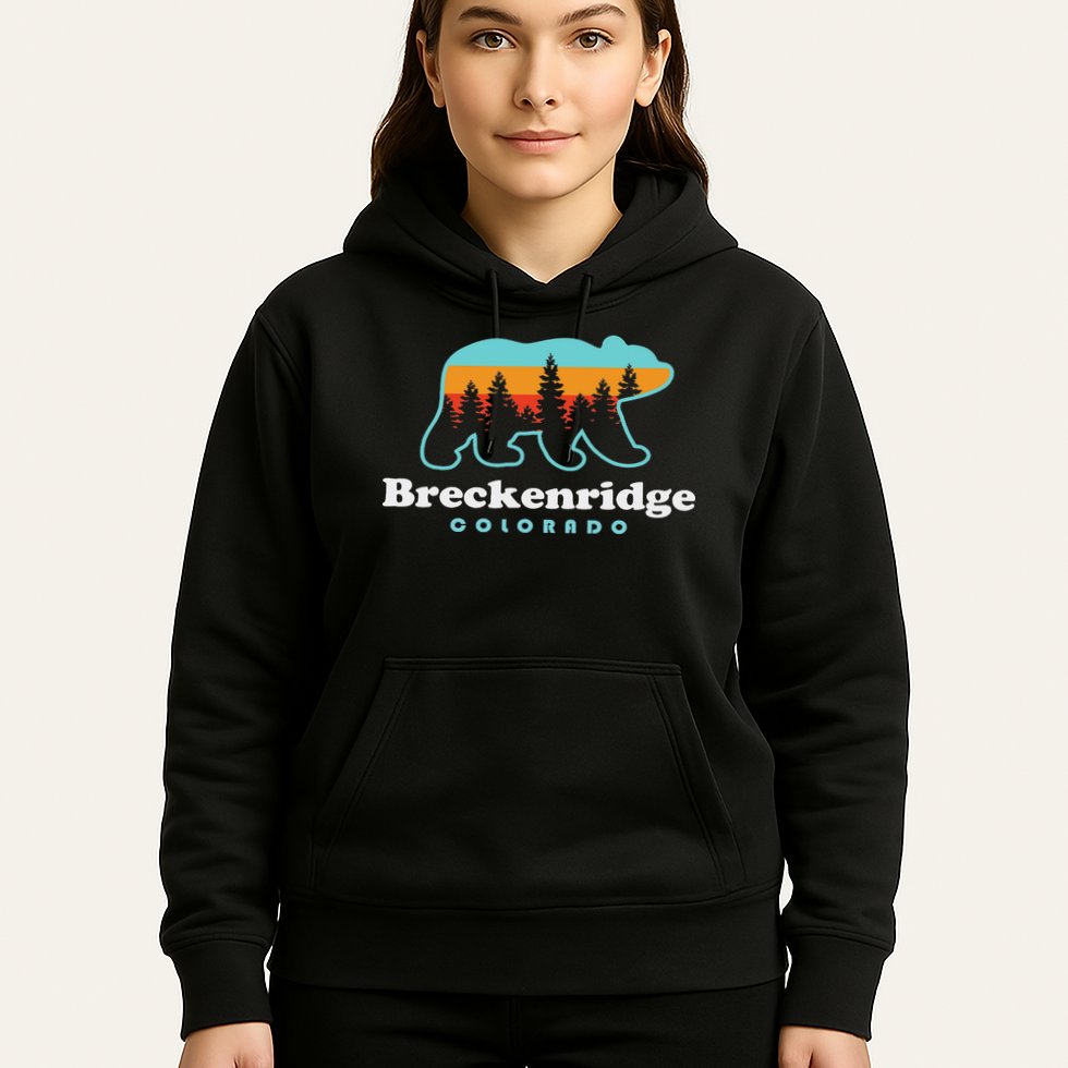 Breckenridge Colorado Bear Mountains Trees Hoodie