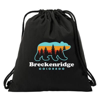 Breckenridge Colorado Bear Mountains Trees Drawstring Bag
