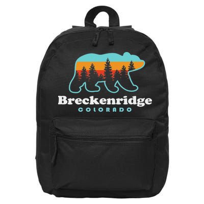 Breckenridge Colorado Bear Mountains Trees 16 in Basic Backpack