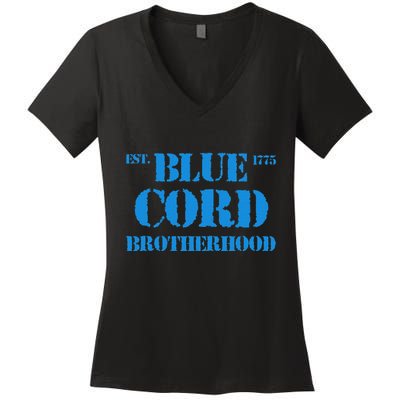 Blue Cord Brotherhood Est. 1775 Infantry Style Women's V-Neck T-Shirt
