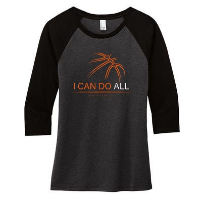 Basketball Christian Women's Tri-Blend 3/4-Sleeve Raglan Shirt