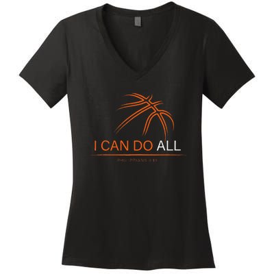 Basketball Christian Women's V-Neck T-Shirt