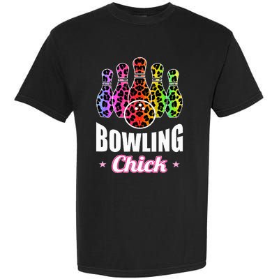 Bowler Chick Bowling Ball Leopard Art Bowling Garment-Dyed Heavyweight T-Shirt