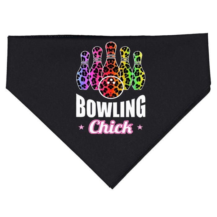 Bowler Chick Bowling Ball Leopard Art Bowling USA-Made Doggie Bandana