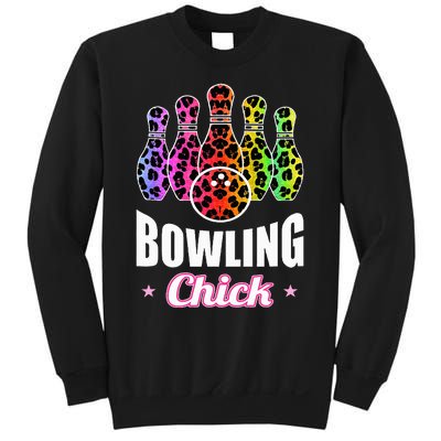 Bowler Chick Bowling Ball Leopard Art Bowling Sweatshirt