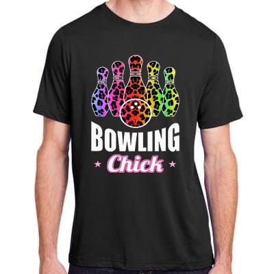 Bowler Chick Bowling Ball Leopard Art Bowling Adult ChromaSoft Performance T-Shirt