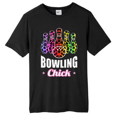 Bowler Chick Bowling Ball Leopard Art Bowling Tall Fusion ChromaSoft Performance T-Shirt