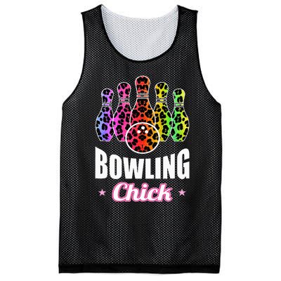 Bowler Chick Bowling Ball Leopard Art Bowling Mesh Reversible Basketball Jersey Tank