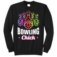 Bowler Chick Bowling Ball Leopard Art Bowling Tall Sweatshirt