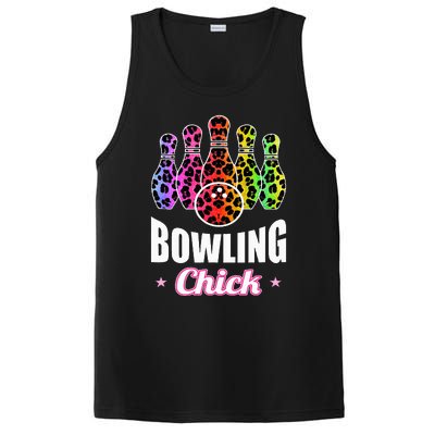 Bowler Chick Bowling Ball Leopard Art Bowling PosiCharge Competitor Tank