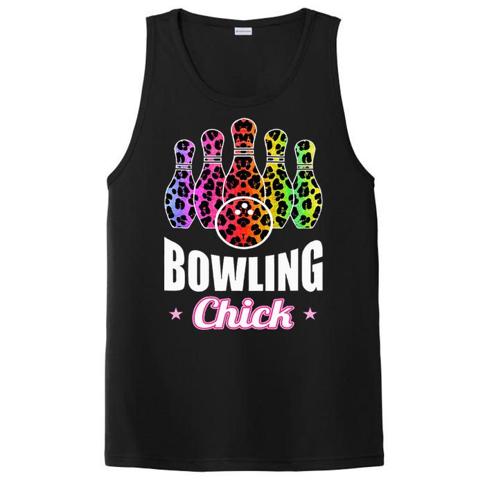 Bowler Chick Bowling Ball Leopard Art Bowling PosiCharge Competitor Tank