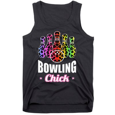 Bowler Chick Bowling Ball Leopard Art Bowling Tank Top