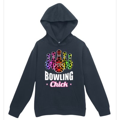 Bowler Chick Bowling Ball Leopard Art Bowling Urban Pullover Hoodie