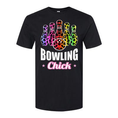 Bowler Chick Bowling Ball Leopard Art Bowling Softstyle CVC T-Shirt