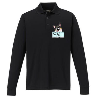 Black Corgi Performance Long Sleeve Polo