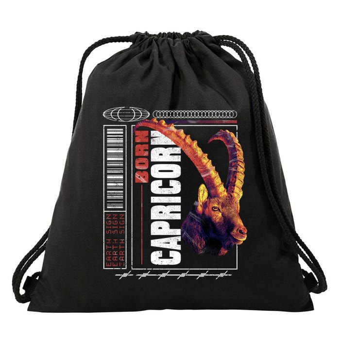 Born Capricorn Drawstring Bag