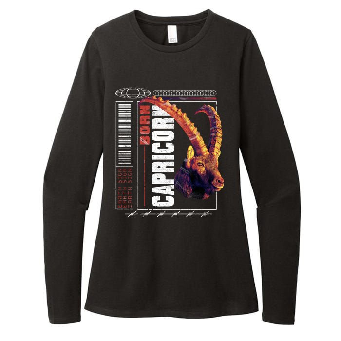 Born Capricorn Womens CVC Long Sleeve Shirt