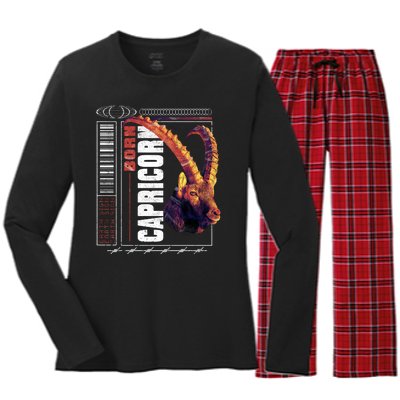 Born Capricorn Women's Long Sleeve Flannel Pajama Set 