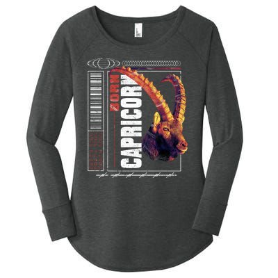 Born Capricorn Women's Perfect Tri Tunic Long Sleeve Shirt