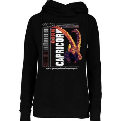 Born Capricorn Womens Funnel Neck Pullover Hood