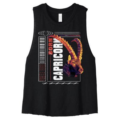 Born Capricorn Women's Racerback Cropped Tank