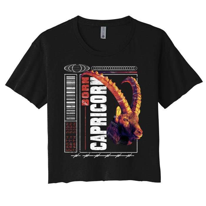 Born Capricorn Women's Crop Top Tee