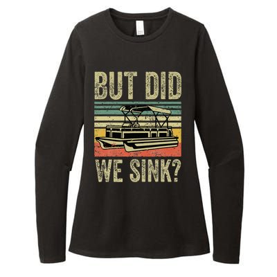 Boat Captain But Did We Sink Funny Pontoon Boating Womens CVC Long Sleeve Shirt