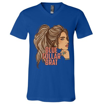 Blue Collar Brat V-Neck T-Shirt