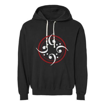 Bass Clef Bass Guitar Player Bassist Garment-Dyed Fleece Hoodie