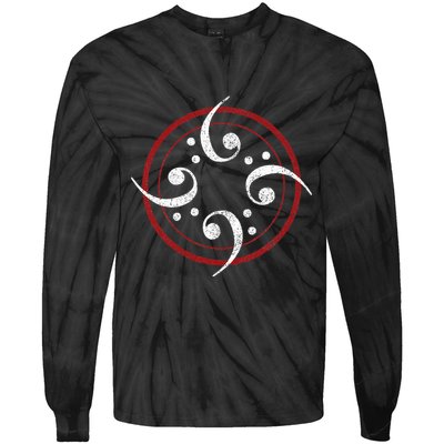 Bass Clef Bass Guitar Player Bassist Tie-Dye Long Sleeve Shirt
