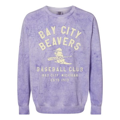 Bay City Beavers Michigan Vintage Defunct Baseball Teams Colorblast Crewneck Sweatshirt