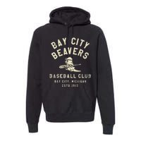 Bay City Beavers Michigan Vintage Defunct Baseball Teams Premium Hoodie