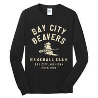 Bay City Beavers Michigan Vintage Defunct Baseball Teams Tall Long Sleeve T-Shirt