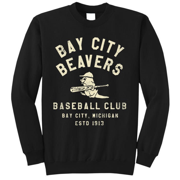 Bay City Beavers Michigan Vintage Defunct Baseball Teams Tall Sweatshirt