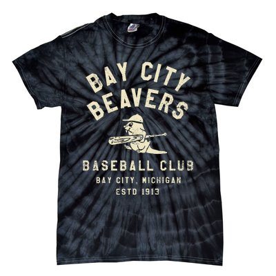 Bay City Beavers Michigan Vintage Defunct Baseball Teams Tie-Dye T-Shirt