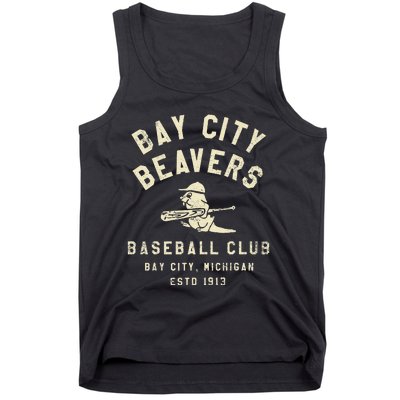 Bay City Beavers Michigan Vintage Defunct Baseball Teams Tank Top