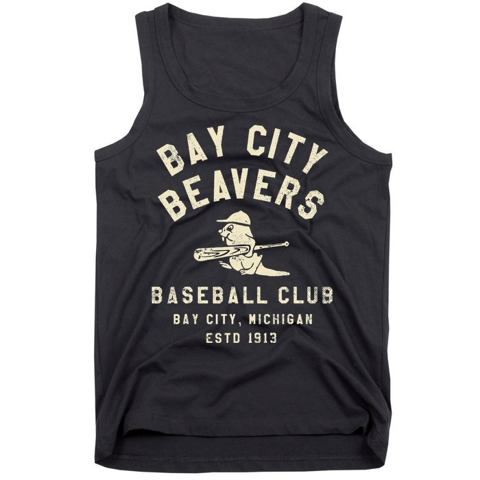 Bay City Beavers Michigan Vintage Defunct Baseball Teams Tank Top