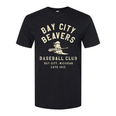 Bay City Beavers Michigan Vintage Defunct Baseball Teams Softstyle CVC T-Shirt