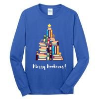 Booklovers Christmas Book Tree Merry Bookmas Gift Tall Long Sleeve T-Shirt