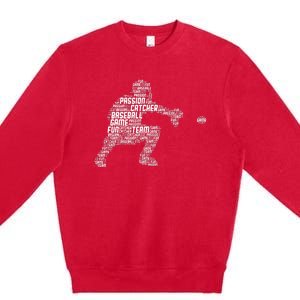 Baseball Catcher Premium Crewneck Sweatshirt