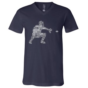 Baseball Catcher V-Neck T-Shirt